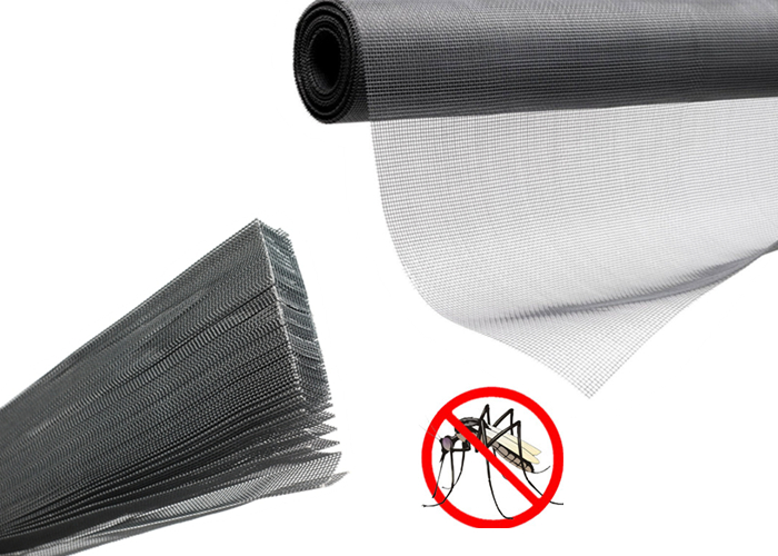 Black PVC Coated Fiberglass Insect Mesh For Keeping Out Flies